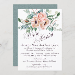 Poppy Radiance We're Married Wedding Announcement