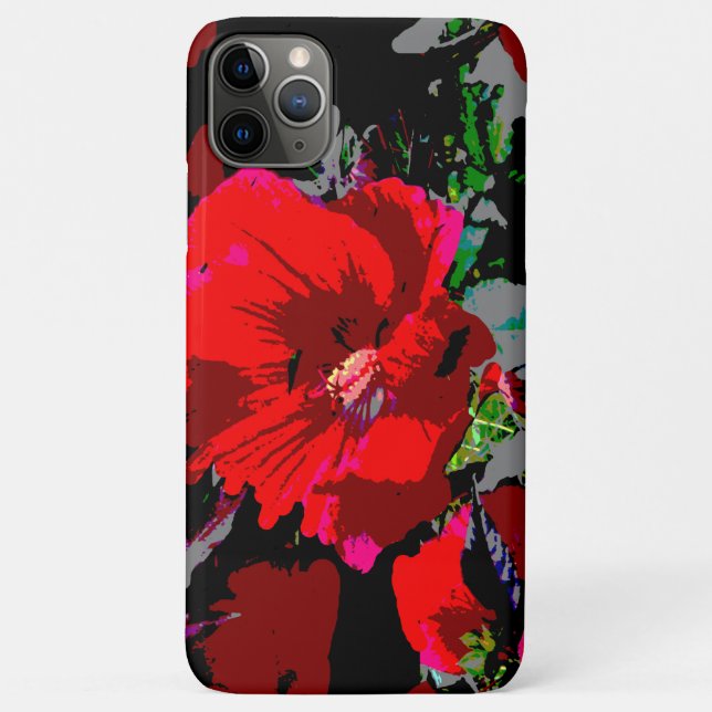 Poppy Red Retro Floral Design Case-Mate iPhone Case (Back)