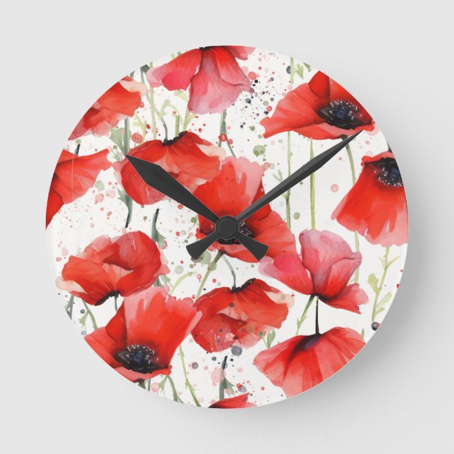 Poppy Round Clock (Front)