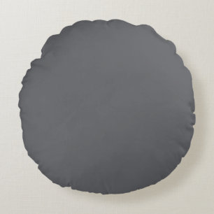 Poppy Seed Grey, Dark Neutral Solid Colour Round Cushion