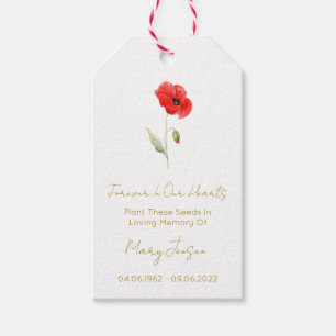 Poppy Seed Packet Funeral Gift Tags