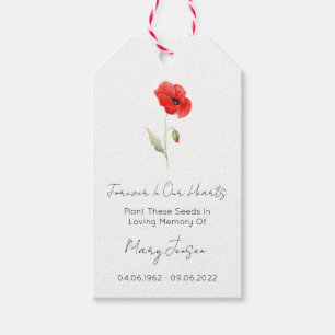 Poppy Seed Packet Funeral Gift Tags