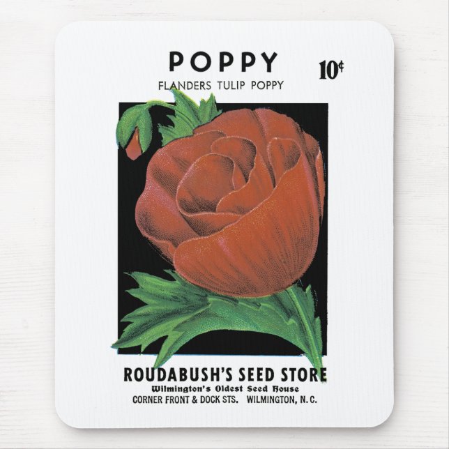 Poppy Seed Packet Label Mouse Pad (Front)