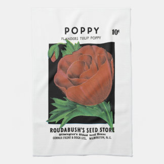 Poppy Seed Packet Label Tea Towel