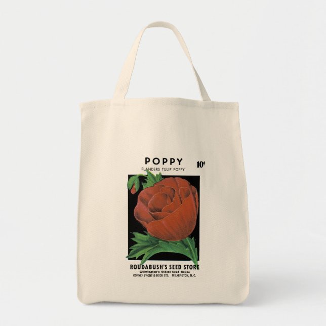 Poppy Seed Packet Label Tote Bag (Front)