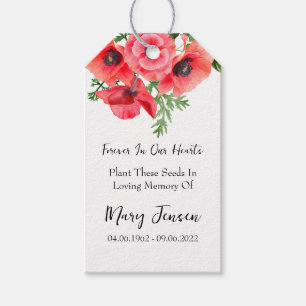 Poppy Seed Packet Memorial Funeral Gift Tags