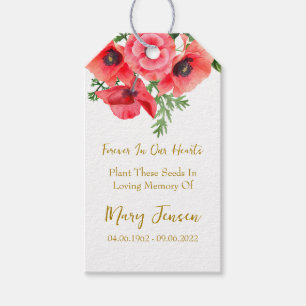 Poppy Seed Packet Memorial Funeral  Gift Tags