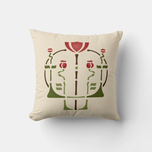 Poppy Stencil Cushion (Front)