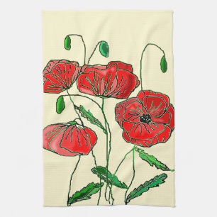 Poppy - tea towel