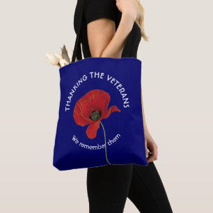 Poppy Thank You Veterans Tote Bag