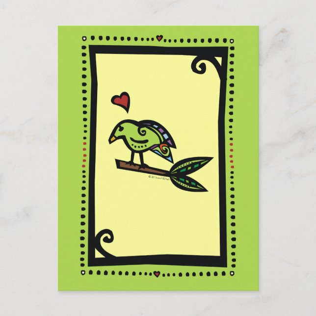 "POPPY" THE LOVE BIRD POSTCARD (Front)