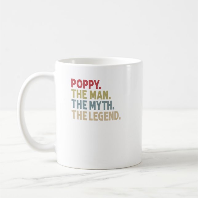 Poppy The Man The Myth The Legend Funny Grandpa Gi Coffee Mug (Left)