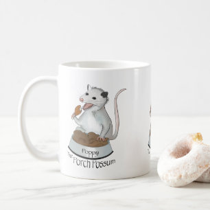 Poppy The Porch Possum Coffee Mug, white Coffee Mug
