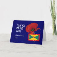 Poppy | Veterans | GRENADA Flag | REMEMBRANCE DAY