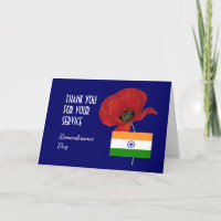 Poppy | Veterans | INDIA Flag | REMEMBRANCE DAY