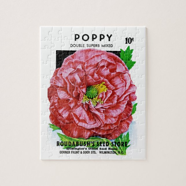 Poppy Vintage Seed Packet Jigsaw Puzzle (Vertical)