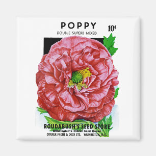 Poppy Vintage Seed Packet Magnet