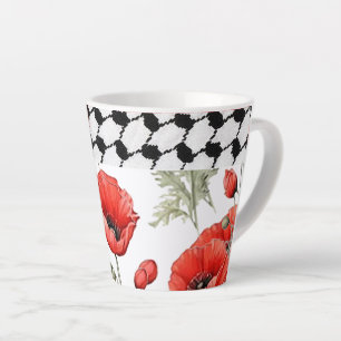 Poppy w/Palestinian Hattah Latte Mug