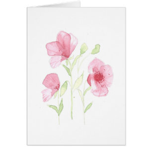 Poppy Watercolor Print Greeting Card