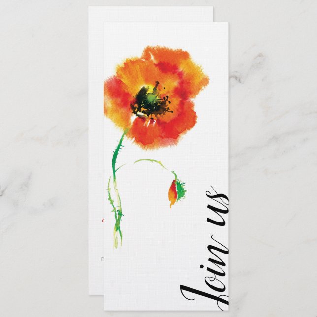 Poppy Wedding Invitation (Front/Back)