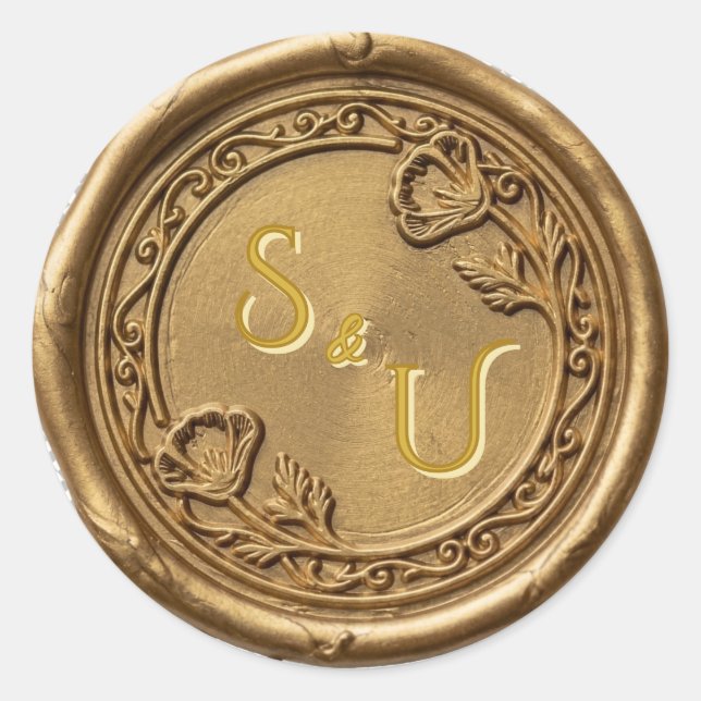 Poppy Wedding Wax Seal (Front)