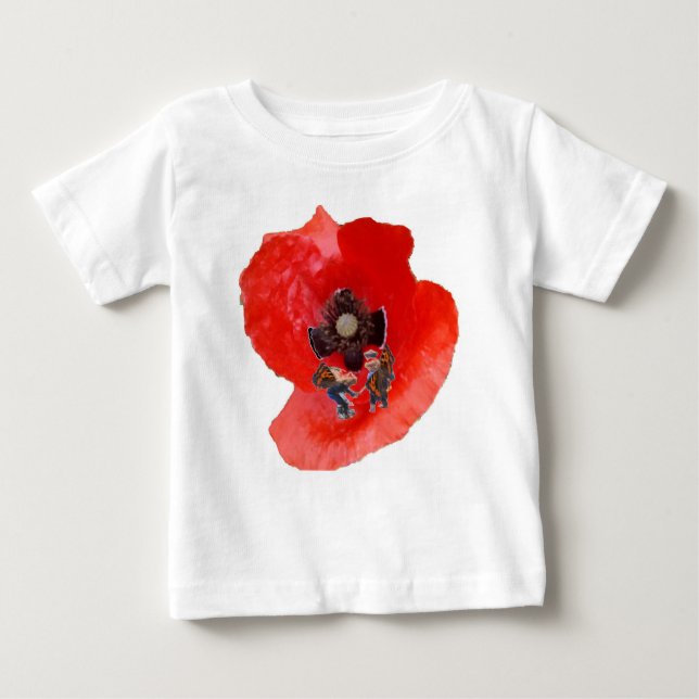 Poppy with Fairy Children By KABFA Designs Baby T-Shirt (Front)