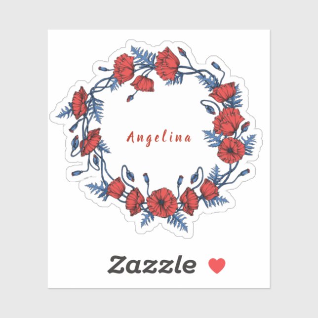 Poppy Wreath Floral (Sheet)