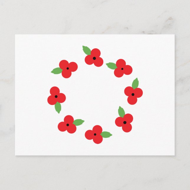 Poppy Wreath Postcard (Front)