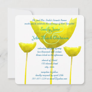Poppy Yellow elegance Wedding  Invitation