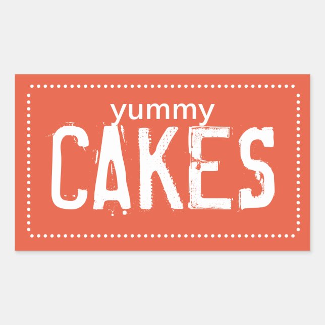 Poppy Yummy Cakes Rectangular Sticker (Front)