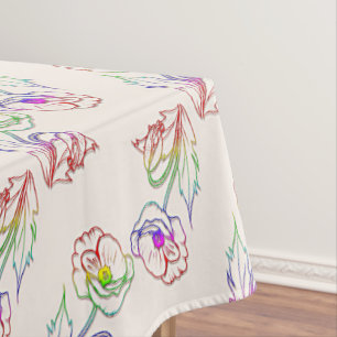 Poppyes floral pattern. Poppy. Tablecloth