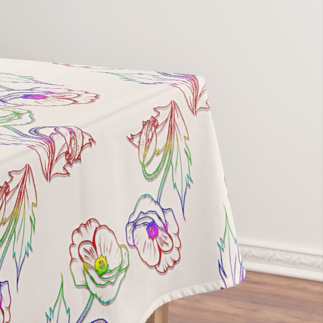 Poppyes floral pattern. Poppy. Tablecloth (In Situ)