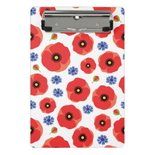 Poppys And Cornflowers Pattern Mini Clipboard