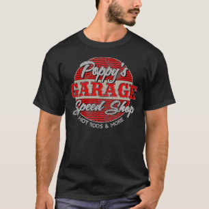 Poppys Garage Speed Shop Vintage Design T-Shirt