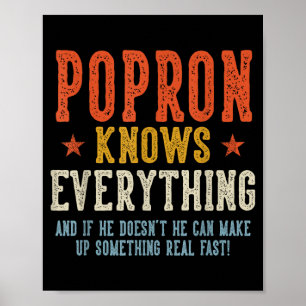Popron knows everything father's day retro vintage poster