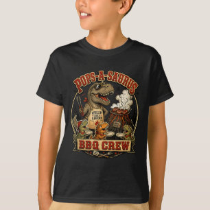 Pops a saurus bbq crew funny dinosaur dad gag joke T-Shirt