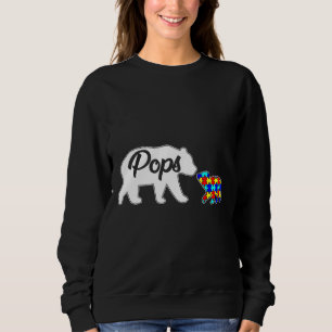 Pops Bear Autism Awareness Love Support Family Aut Sweatshirt