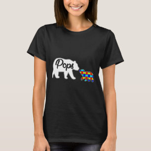 Pops Bear Autism Awareness Love Support Family Aut T-Shirt