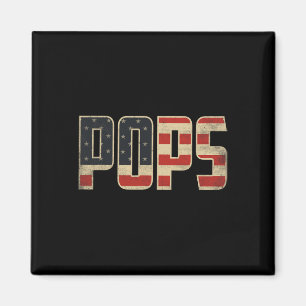 Pops Bold Patriotic American Flag Father’s Day Pop Magnet