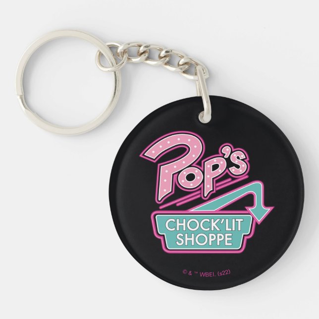 Pop's Chock'Lit Shoppe Pink Logo Key Ring (Front)