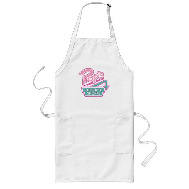 Pop's Chock'Lit Shoppe Pink Logo Long Apron (Front)