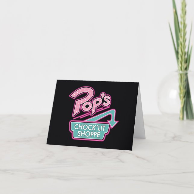 Pop's Chock'Lit Shoppe Pink Logo Note Card (Front)