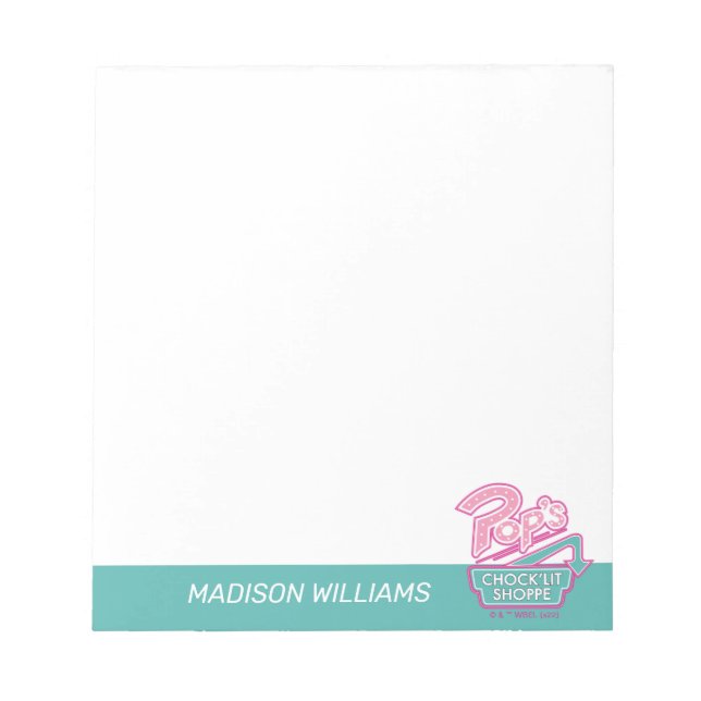 Pop's Chock'Lit Shoppe Pink Logo Notepad (Front)