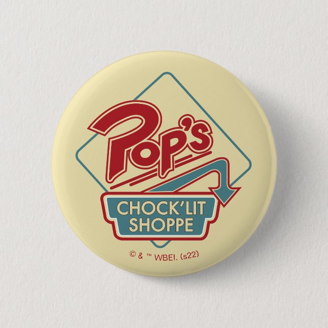 Pop's Chock'Lit Shoppe Red Logo 6 Cm Round Badge (Front)