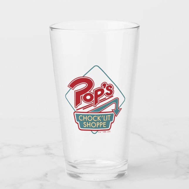 Pop's Chock'Lit Shoppe Red Logo Glass (Front)