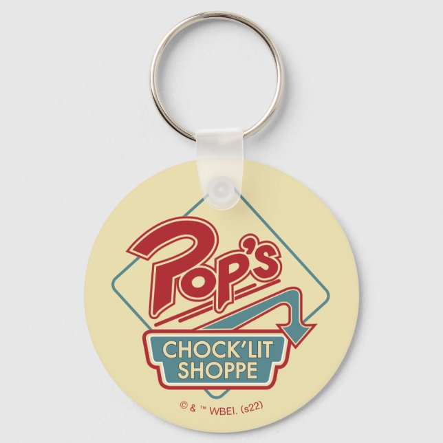Pop's Chock'Lit Shoppe Red Logo Key Ring (Front)