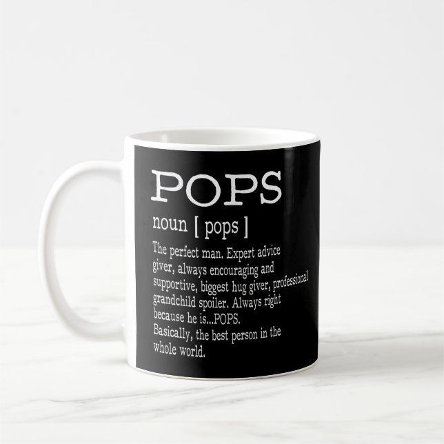 Pops Definition Grandpa Father's Day Gifts - Men  Coffee Mug (Left)