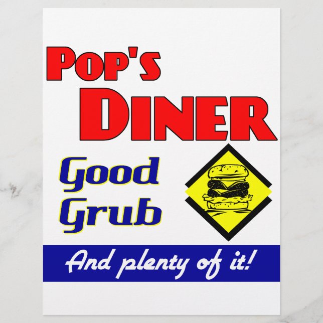 Pops Diner Kitchen Art Flyer (Front)