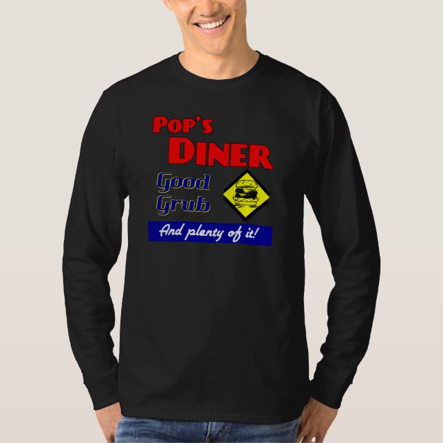 Pops Diner Retro Kitchen Art T-Shirt (Front)