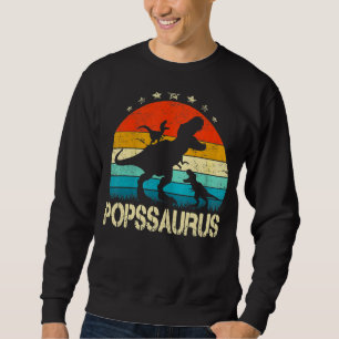Pops Dinosaur Popssaurus 2 Two Kids Christmas Fath Sweatshirt